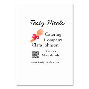 Tarjeta De Mesa Servicios de restauración agregar nombre QR código