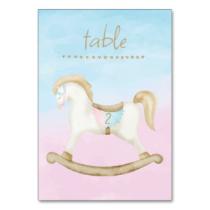 Tarjeta De Mesa Sexo rosa azul de caballo de roca bebé