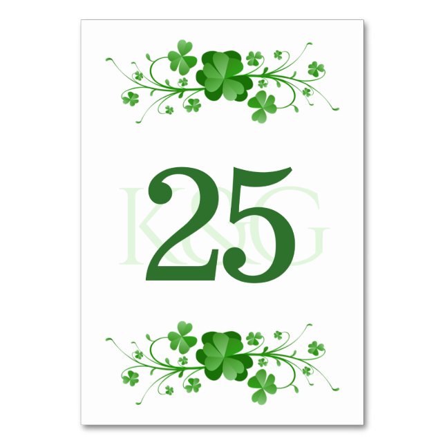Tarjeta De Mesa Shamrock clover irlandés tradicional (Anverso)