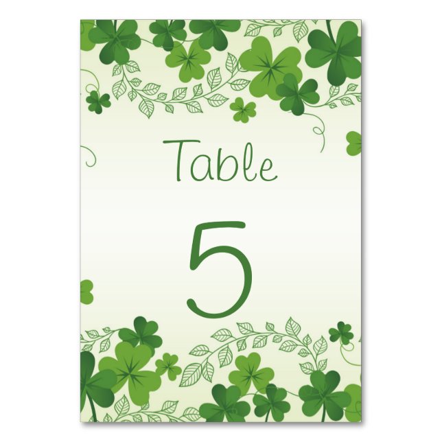 Tarjeta De Mesa Shamrock irlandés (trébol) (Anverso)