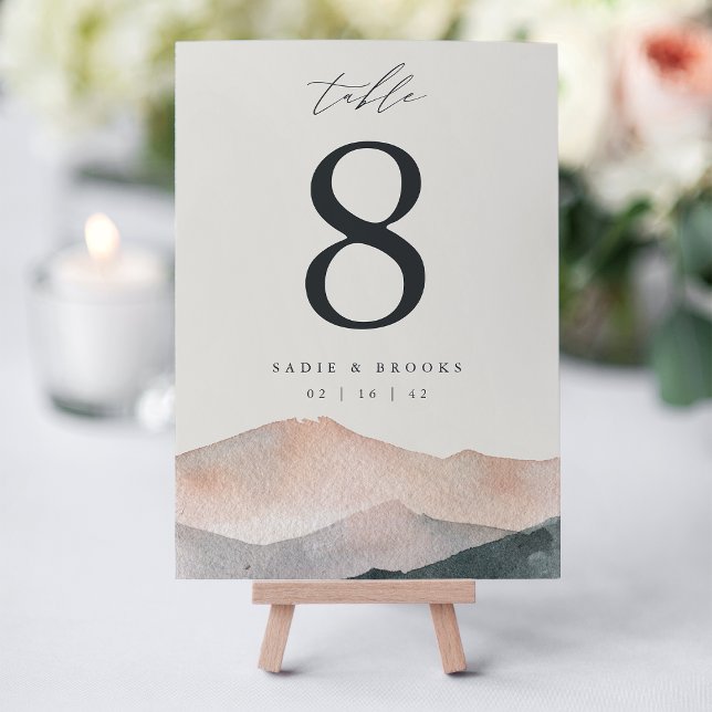 Tarjeta De Mesa Sierra Dusk | Boda de montaña del desierto 3.5x5" (Subido por el creador)
