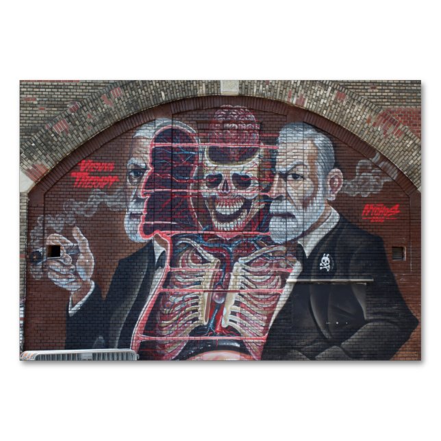 Tarjeta De Mesa Sigmund Freud Street Art (Anverso)