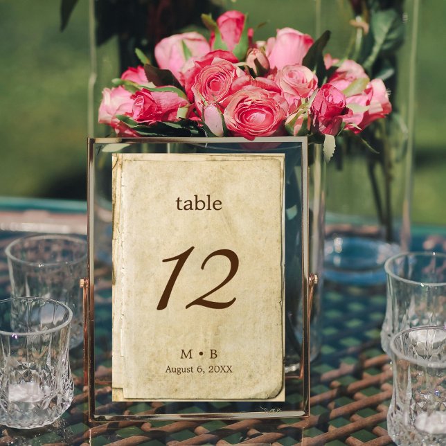 Tarjeta De Mesa Signo de número de tabla de boda rústico de papel  (Subido por el creador)
