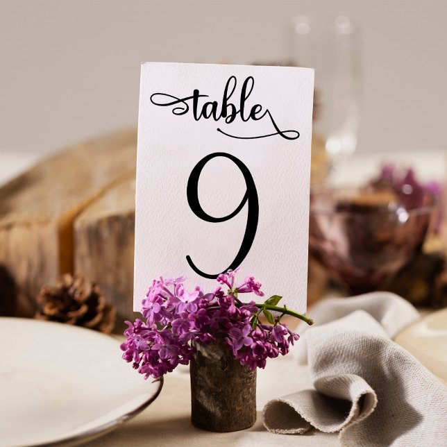 Tarjeta De Mesa Signo negro elegante | 3,5x5 número de cuadro | Cu (Subido por el creador)