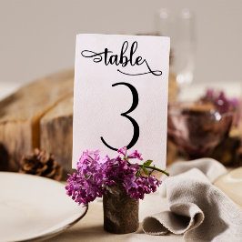 Tarjeta De Mesa Signo simple negro | 3,5x5 número de cuadro | Cuad