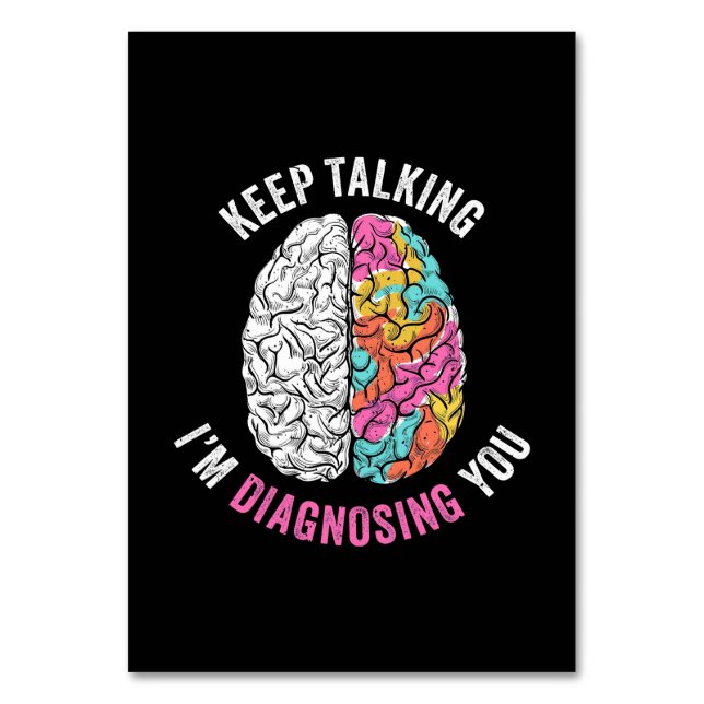 Tarjeta De Mesa Sigue Hablando. Te estoy diagnosticando. (Anverso)