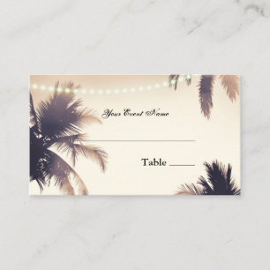 Tarjeta De Mesa Sillas de Palma Tropical y Luces Cream Dream
