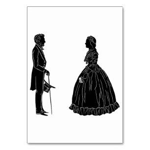 Tarjeta De Mesa silueta de abraham lincoln mary todd lincoln