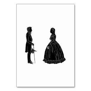 Tarjeta De Mesa silueta de abraham lincoln mary todd lincoln