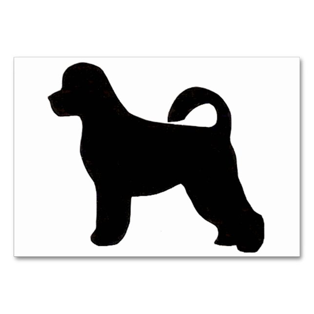 Tarjeta De Mesa silueta de perro de agua portugesa.png (Anverso)