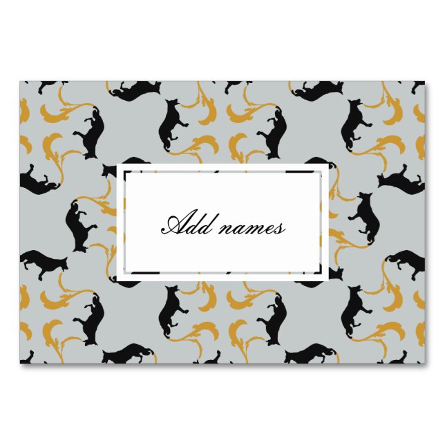 Tarjeta De Mesa Silueta de perro pastor (Anverso)