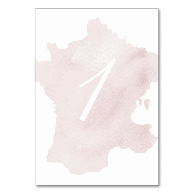 Tarjeta De Mesa Silueta en acuarela de Francia (Anverso)