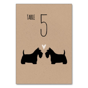 Tarjeta De Mesa Siluetas de perro del territorio escocés - Recepci