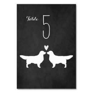 Tarjeta De Mesa Siluetas de perro Retriever Dorado Recepción de bo