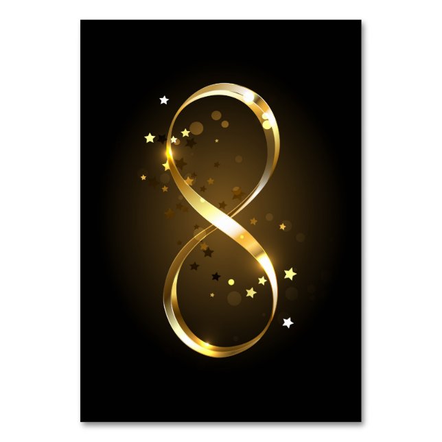 Tarjeta De Mesa Símbolo de infinito dorado (Anverso)