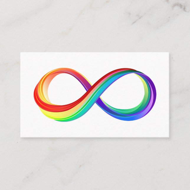 Tarjeta De Mesa Símbolo infinito arcoiris en capas (Anverso)