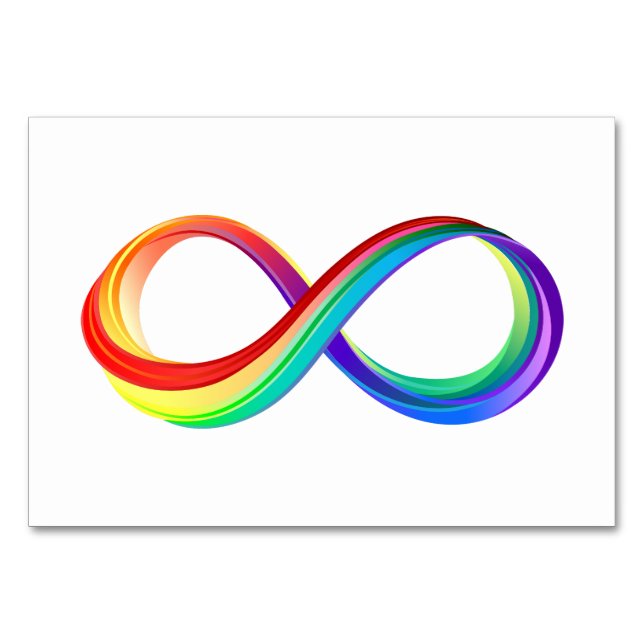Tarjeta De Mesa Símbolo infinito arcoiris en capas (Anverso)