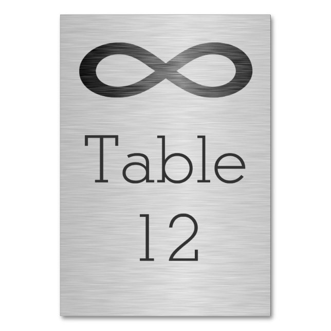 Tarjeta De Mesa Símbolo infinito sobre textura falsa Metalizado de (Anverso)