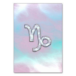 Tarjeta De Mesa Símbolo zodiaco de Capricornio sobre la madre de l