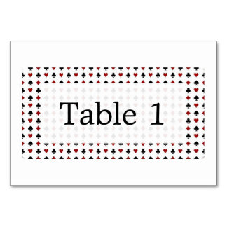 Tarjeta De Mesa Símbolos de Cartas de Juego Minimalista Rojo Blanc