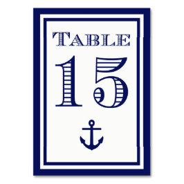 Tarjeta de mesa simple ancla con marco azul marino