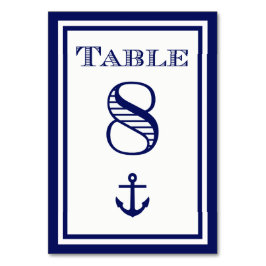 Tarjeta de mesa simple ancla con marco azul marino