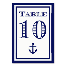 Tarjeta de mesa simple ancla con marco azul marino