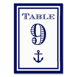 Tarjeta de mesa simple ancla enmarcada en azul mar