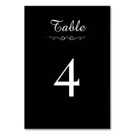 Tarjeta De Mesa Simple Black & White Elegant Minimalist Wedding