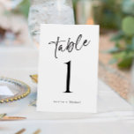 Tarjeta De Mesa Simple Boda moderno divertido Casual números de ta<br><div class="desc">Números de tabla Boda simples y modernos: utilice estos números de tabla de escritura a mano modernos en su boda o evento. Este diseño presenta la palabra "Tabla" en un guión divertido y confuso de escritura a mano. Está decorado en negro, ¡pero puedes cambiar el color a lo que quieras!...</div>