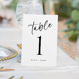 Tarjeta De Mesa Simple Boda moderno divertido Casual números de ta