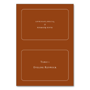 Tarjeta De Mesa Simple Boho Terracotta Boda Foldable Place Card