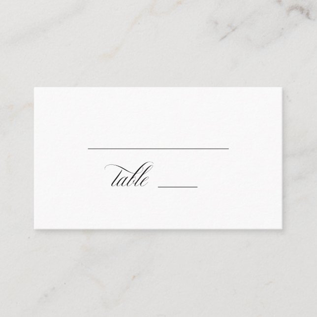 Tarjeta De Mesa Simple Classic Elegant Wedding Flat Place Card (Anverso)