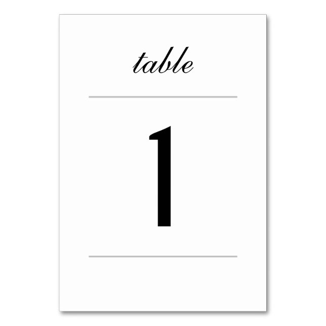 Tarjeta De Mesa Simple Classic Table Card (Anverso)