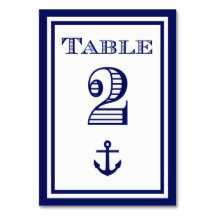 Tarjeta de mesa simple con ancla en azul marino co