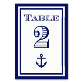 Tarjeta de mesa simple con ancla en azul marino co