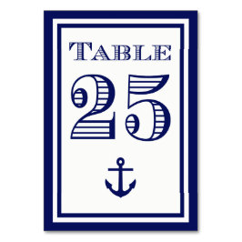 Tarjeta de mesa simple de ancla en marco azul de l