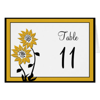 Tarjeta de mesa simple de girasoles