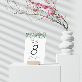 Tarjeta De Mesa Simple fiesta de bodas de eucalipto verde