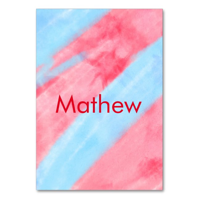 Tarjeta De Mesa simple initial letter monogram add your name red b (Anverso)