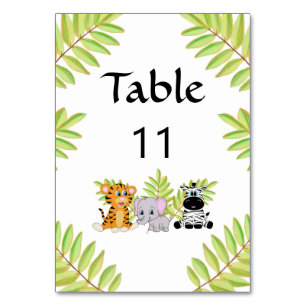 Tarjeta De Mesa Simple Jungle Theme Baby Shower