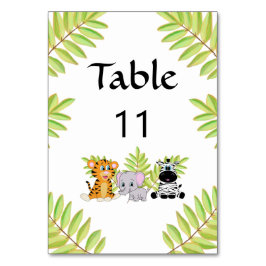Tarjeta De Mesa Simple Jungle Theme Baby Shower