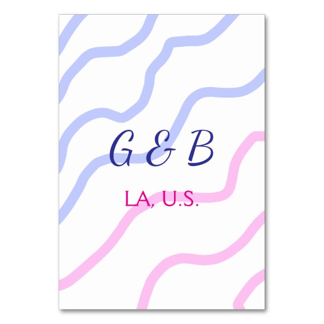 Tarjeta De Mesa SIMPLE MINIMAL agregar el nombre de la pareja nomb (Anverso)