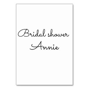 Tarjeta De Mesa simple minimal añade tu nombre texto ducha de novi