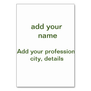 Tarjeta De Mesa Simple minimal verde añade tu texto nombre foto pe