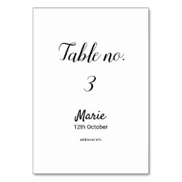 Tarjeta De Mesa simple mínimo blanco clásico edi bat mitzvah