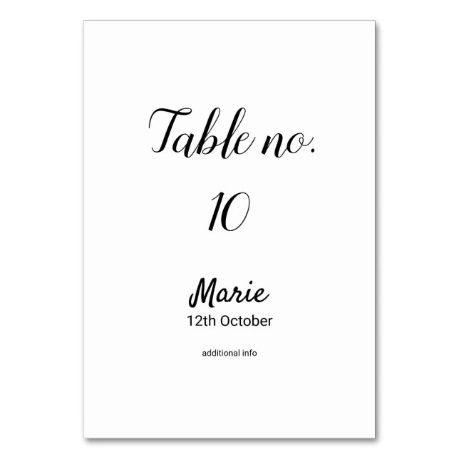 Tarjeta De Mesa simple mínimo blanco clásico edi bat mitzvah (Anverso)