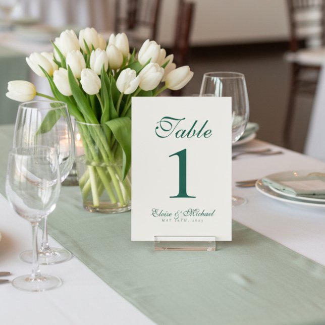 Tarjeta De Mesa Simple Modern Minimalist Sage Green Wedding (Guide guests to their seats in style with this Sage Green Wedding Table Number Sign!)