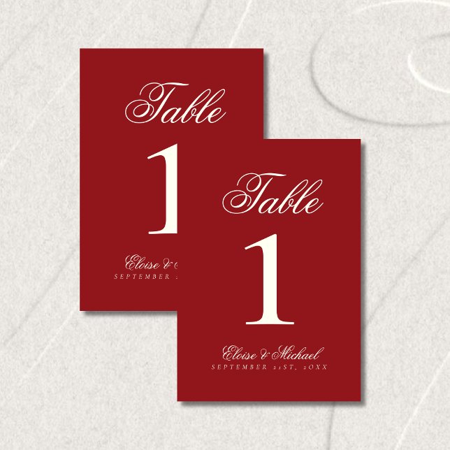 Tarjeta De Mesa Simple Modern Old Money Wedding (Simple Modern Old Money Wedding Table Number)