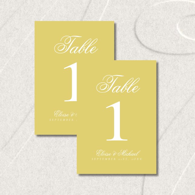 Tarjeta De Mesa Simple Modern Old Money Wedding (Simple Modern Old Money Wedding Table Number)